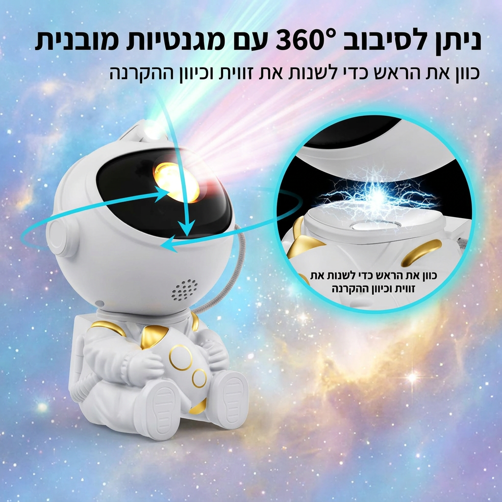 StarNest-מקרן כוכבים אסטרונאוט לחדר ילדים